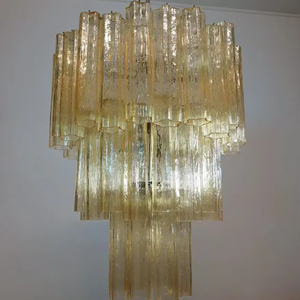 Facile installazione lampada a sospensione in vetro <span class=keywords><strong>giallo</strong></span> Murano <span class=keywords><strong>lampadario</strong></span> per soggiorno - Product Image 2