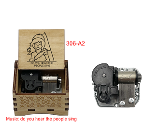 Boîte à musique en bois à remonter « Vous Entendez le Chant du Peuple ? », mouvement mécanique 18 notes, cadeaux idéaux pour enfants, <span class=keywords><strong>amis</strong></span>, familles - Product Image 1