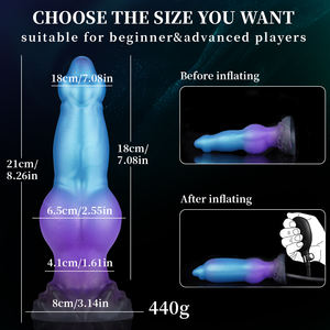 قضيب اصطناعي قابل للنفخ من السيليكون، قضيب ضخم للتدريب، قضيب كبير الحجم، خرزات شرجية مع كأس شفط، ألعاب للبالغين للنساء والرجال والمثليين - Product Image 6