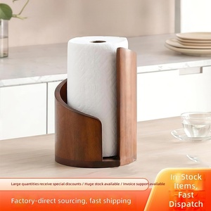Porte-serviettes en papier en bois pour comptoir, distributeur de rouleaux de cuisine en bois, logo gravé au laser personnalisé pour la maison, vente en gros OEM - Product Image 2