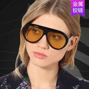 แว่นกันแดดแฟชั่นชิลด์ผู้หญิงขอบเต็ม UV400 บานพับโลหะป้องกันแสงแดดสำหรับผู้ใหญ่ - Product Image 3