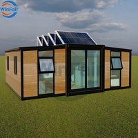 WinFair-Villa-Maison modulaire moderne de 20 pieds, bon marché, plat de grand-mère, maison en conteneur mobile de 20 pieds, villa avec panneau solaire