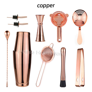 Tùy chỉnh Rose Gold bartender Kit 850 + 550ml Boston Shaker Set thép không gỉ rượu vang Mixer Bar phụ kiện Cocktail công cụ thiết lập - Product Image 3