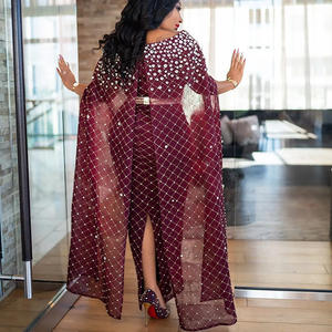 Kadınlar için toptan Modern baskılı bayanlar abiye kızlar anneler partiler bask bel ve şapel tren ile - Product Image 5