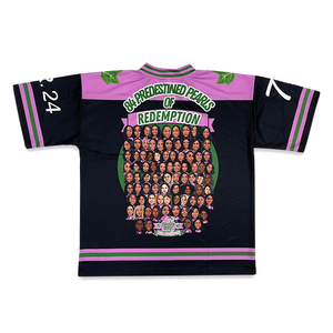 Custom <b>Retro</b> Short Sleeve Ice Hockey Shirt Streetwear Mesh Oversized Boxy Tshirt Cropped Top <b>Football</b> Hockey Jerseys - Product Image 3