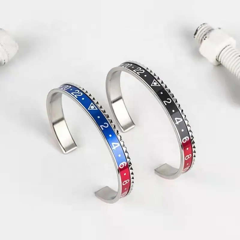 Women/Men's Bezel Bracelets Gift Fashion Bangle Cuff Jewelry Dial Stainless Steel Speedometer Bracelet
