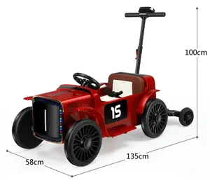 Coche eléctrico de juguete para niños, 12V, con remolque, control remoto, gran oferta