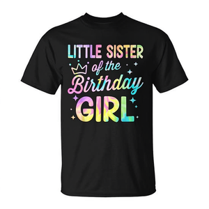 Camiseta Tie Dye para niñas, hermana pequeña de la cumpleañera, para fiestas - Product Image 2
