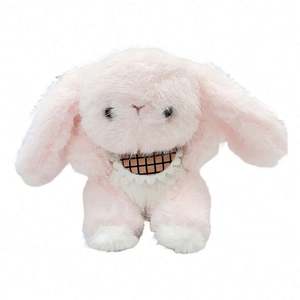 Cute <b>Bubble</b> Tea Keychains Crafts Rabbit Pulling Plushie Heart Clasp Key Ring Chain Car Key Chains for <b>Kids</b> Adults - Product Image 3