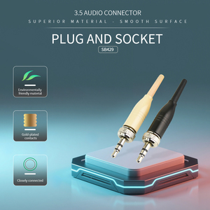 Bloqueio roscado <span class=keywords><strong>3.5mm</strong></span> Áudio Jack Liga Cobre Contatos Conector Tipo Solda com Porca Soquete Estéreo Industrial - Product Image 2