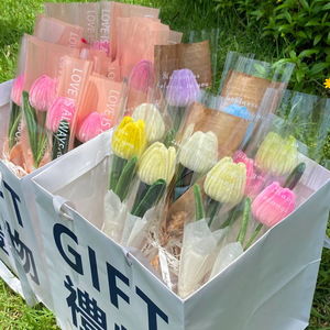 Nuevo ramo creativo de <span class=keywords><strong>palo</strong></span> de tulipán Twister, flor de tulipán Artificial, regalos de graduación para el Día de la madre, flores, limpiadores de tuberías, tulipán - Product Image 6