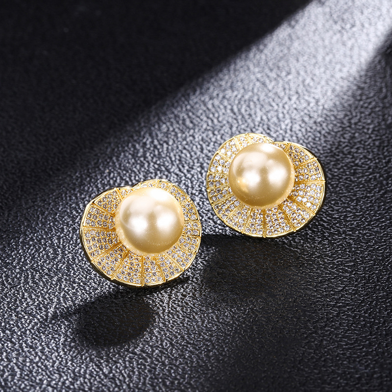 Pearl stud earrings