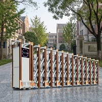 Porte de sécurité rétractable en acier et aluminium, commande sans fil automatique avec système anti-collision