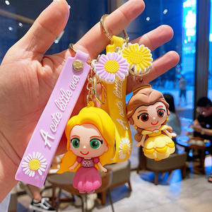 LLavero de muñeca 3D encantador Castillo de dibujos animados princesa sirena Blancanieves Pvc llavero coche llavero colgante decoración llaveros personalizados - Product Image 2
