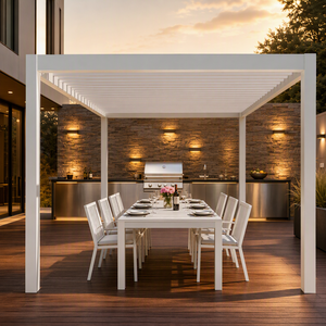 Pergola en aluminium, gazebo d'extérieur, imperméable, revêtement poudré, écologique, pour patio, cour, terrasse, <span class=keywords><strong>abri</strong></span> en métal - Product Image 6