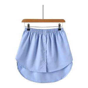 Acramy Women's Vintage Mini Slip Skirt Lower Skirt Sweep <strong>Shirt</strong> <strong>Extender</strong> with Buttons (XXL Black+White) - Product Image 5