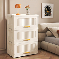 Organizador de Ropa Rectangular de Plástico Moldeado por Inyección, Plegable, de 6 Niveles, con Tapa, Capacidad de 35L, Estilo Americano, Personalizable