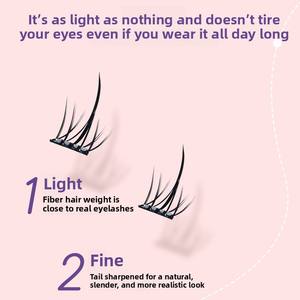 Faux cils auto-adhésifs sans colle Marian, motif tournesol, pour femmes, en cheveux synthétiques naturels, imitation <span class=keywords><strong>livre</strong></span>, application facile - Product Image 3