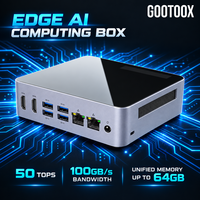 Mini-ordinateur IA compact pour le calcul en périphérie 127x127x44mm 50 TOPS Double 5x USB3.0 Type-C Double GbE LAN WiFi6 Ubuntu Edge AI Box PC