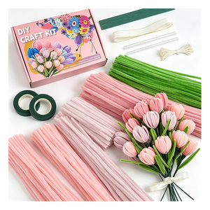 Kit de manualidades DIY, alambre de terciopelo de 10 mm, para proyectos de arte creativo educativo y hermosas creaciones de flores decorativas con alambre de terciopelo. - Product Image 1