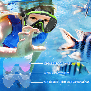 Comfortable Durable <strong>Children's</strong> Scuba <strong>Diving</strong> Snorkel Mask with Anti-Fog Glass Lenses Features Maximum Comfort for Water Sports - Product Image 5