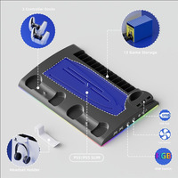 Station de charge multifonctionnelle de haute qualité avec ventilateur de refroidissement et support pour manettes PS5 Slim
