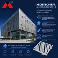Sistem Cladding Panel Aluminium Berlubang Alumtimes, Panel Fasad Berventilasi, Panel Aluminium Alloy Modern Tahan Api untuk Eksterior