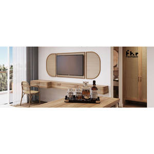 Juego de habitaciones de madera Muebles de dormitorio de hotel de lujo Proyecto de apartamento comercial completo Cartón personalizado sólido italiano Moderno - Product Image 4