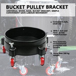 Chariot à roulettes robuste avec roues verrouillables - 360 °   Chariot pivotant pour seaux de lavage de <span class=keywords><strong>voiture</strong></span> de 2,5 à 5 gallons - Product Image 3