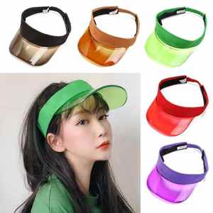 PVC Sport Running Outdoor Tourist <b>Sun</b> <b>Hat</b> Multi-Color Transport Visor Cap <b>Women</b> Hollow Top <b>Hat</b> - Product Image 1
