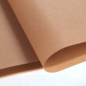 Rouleau de papier de silicone brun Kraft de qualité alimentaire en gros d'usine pour la cuisson de papier sulfurisé de matière première naturelle
