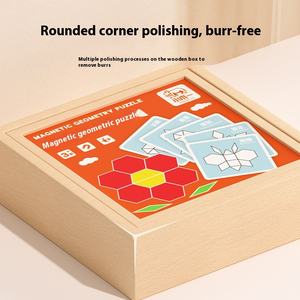 Juguetes educativos <span class=keywords><strong>de</strong></span> escuela <span class=keywords><strong>primaria</strong></span> para niños <span class=keywords><strong>de</strong></span> 3 a 6 años, rompecabezas, bloques <span class=keywords><strong>de</strong></span> construcción geométricos, Tangram magnético, Matemáticas - Product Image 4