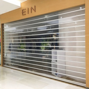 Puerta Enrollable Automática de <span class=keywords><strong>Policarbonato</strong></span> con Rejilla de Seguridad de Cristal en Línea para Tiendas y Centros Comerciales, Venta Directa de Fábrica - Product Image 3
