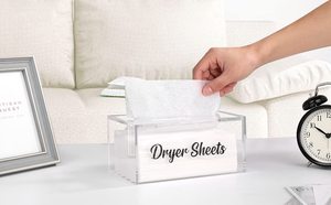 Soporte para hojas de secadora, dispensador de hojas de secadora acrílica con tapa con bisagras, caja de organización y decoración de lavandería, almacenamiento de contenedores - Product Image 6