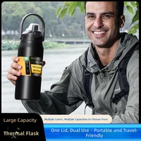 Thermos portable en acier inoxydable 304 à isolation sous vide, grande capacité, tasse de randonnée compacte, volume élevé, maintien thermique 12-24 heures