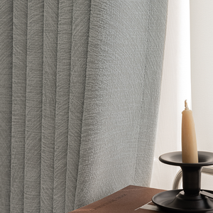 Telón de fondo de cortina gris opaco de lujo de poliéster lavable a máquina para la venta - Product Image 1