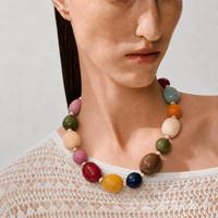 Collier bohème perlé avec disques en acrylique, chaîne réglable, bijoux pour femme