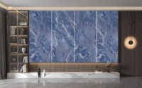Panneau mural WPC imperméable, plaque PVC effet marbre, décoration intérieure avec marbre PET et fibre de bambou, idéal pour les hôtels