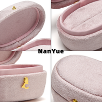 Nouvelle boîte à bagues ovale de luxe en velours, style vintage, avec fermoir métallique, portable, pour mariage, fiançailles, rangement de bijoux, boîte cadeau, vente en gros