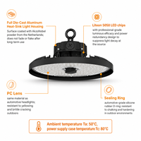Entrepôt Allemagne Garantie 7 ans 5000K 200 lm par W Liteon 5050 Lentille PC IP65 IK08 100W 120W 150W Projecteur LED UFO Industriel pour Grandes Dépendances