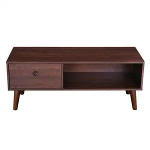 Centro de entretenimiento multimedia de madera de estilo industrial al por mayor, mueble de televisión, mueble de TV, mesa de suelo, mesa de consola con almacenamiento