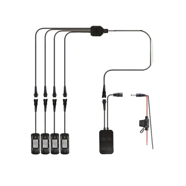 RGB LED Rock Lights Kit 4 Pods Multicolor Light Pod with Remote Control Music Mode Wheel Well Light for Truck SUV