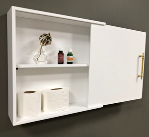 Armoire <span class=keywords><strong>de</strong></span> salle <span class=keywords><strong>de</strong></span> bain personnalisée armoire à pharmacie murale avec couvercle coulissant armoire en bois massif - Product Image 2