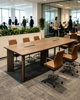 Table de conférence exécutive haut de gamme, MGX-103B avec port de câblage, taille personnalisée pour salle de réunion