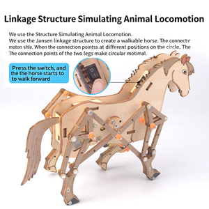 Set de Construcción de Modelo de Caballo 3D, Madera de Abedul Sostenible, Actividad Montessori, Juguete Educativo Resistente, Caja de Engranajes - Product Image 3