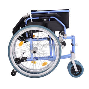 Kursi roda domestik ringan Flip punggung dapat dilepas lengan penuh/ayunan kaki kursi roda manual hitam untuk para penyandang cacat - Product Image 4