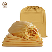 Parure de lit de luxe OEM écologique rafraîchissante 400TC 100% bambou, comprenant taie d'oreiller et housse de couette, style européen-américain pour la maison