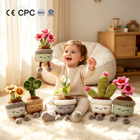 Plante artificielle en pot lavable, très douce et câline, en coton PP, avec rembourrage, motifs tournesol rose, fleur de cactus et lys calla - Meilleures ventes