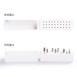 Dental Bur Box 30 Hole Rectangular Storage <b>Case</b> White 130x63x40mm For Dental Drill Accessories - Product Image 3
