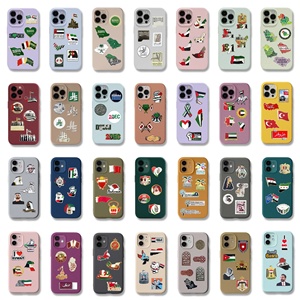 Pegatinas personalizables de metal para teléfono móvil, Oriente Medio, Arabia Saudita, Emiratos Árabes Unidos, Palestina, Jordania, insignias grabadas, regalos para festivales, venta al por mayor - Product Image 2